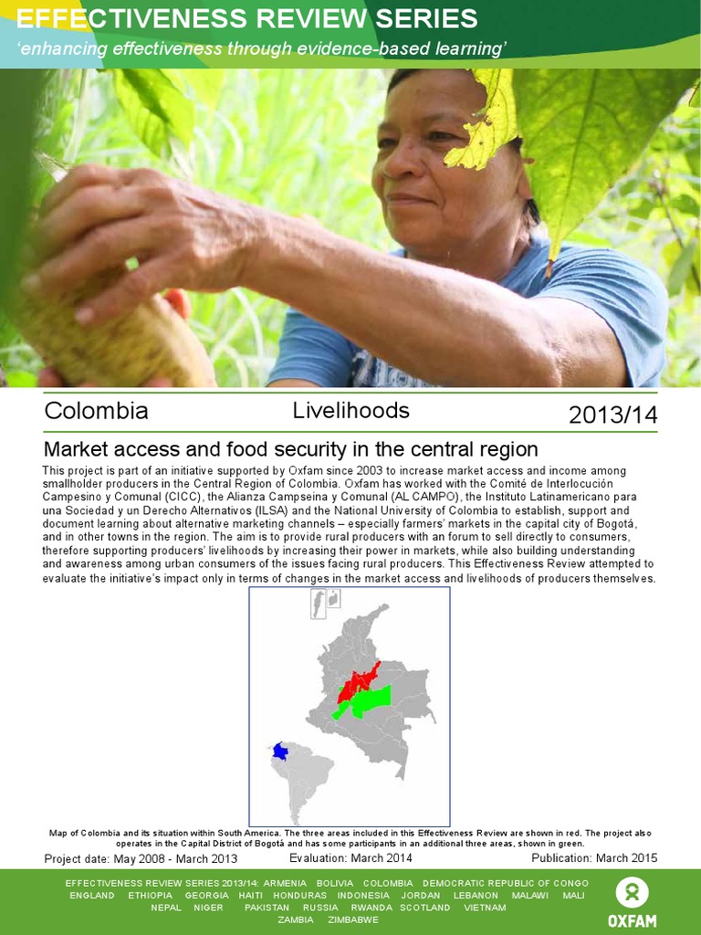 Colombia Farmers' Market Impact Review | PDF | Marketing | Evaluation