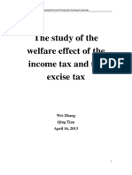 The Study of The Welfare Effect of The Income Tax and The Excise Tax