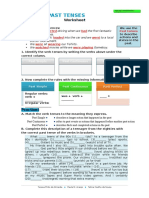 Past Tenses: Worksheet Study!