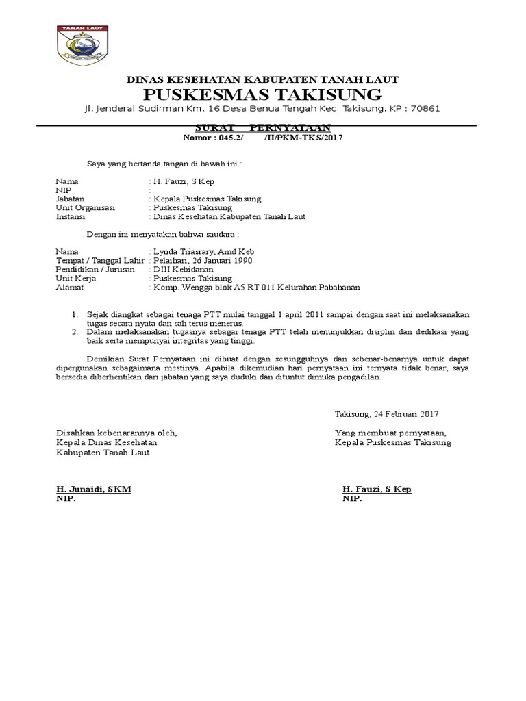 Surat Pernyataan