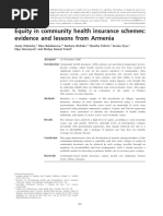 Equity in Community Health Insurance Schemes