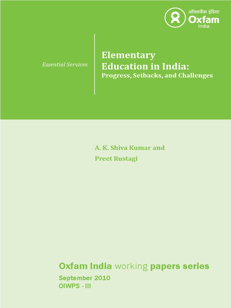 Elementary Education in India: Progress, Setbacks, and Challenges | PDF ...