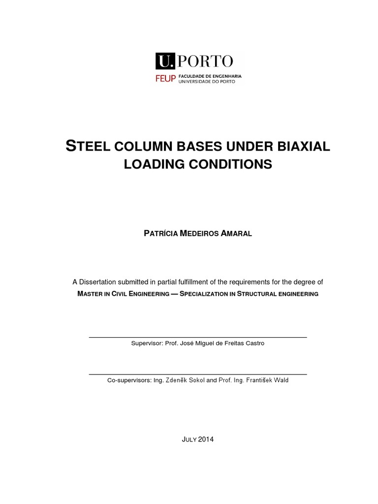 Steel Column Bases Under Biaxial Loading Conditions PDF | PDF ...