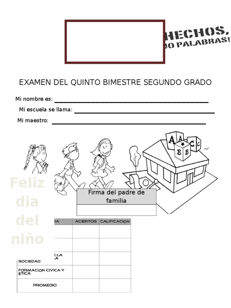 Portada Examen Bimestrales | PDF