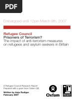 Prisoners of Terrorism? The Impact of Anti-Terrorism Measures On Refugees and Asylum Seekers in Britain
