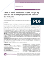 Effects of Neural Mobilization On Pain, Straight Leg Raise Test and Disability in Patients With Radicular Low Back Pain