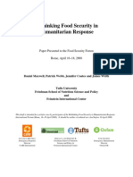 Rethinking Food Security in Humanitarian Response: Paper Presented To The Food Security Forum, Rome, April 16 - 18, 2008