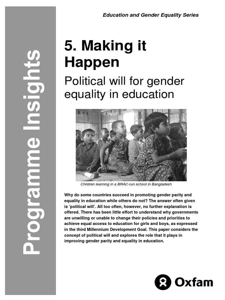 Making It Happen: Political Will For Gender Equality in Education | PDF ...