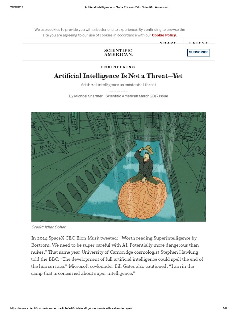 AI: Not a Threat—Yet | PDF | Global Catastrophic Risk | Artificial ...