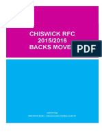 Chiswick RFC 2015/2016 Backs Moves: Adrian Hoile Director of Rugby - Chiswick Rugby Football Club LTD