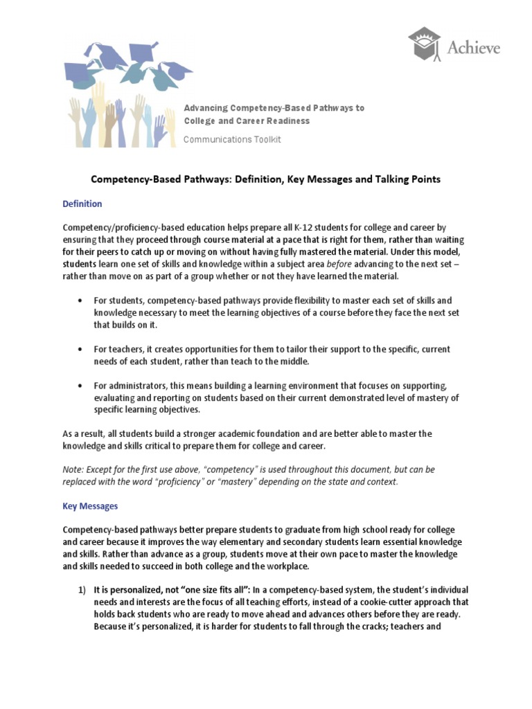 Competency-Based Pathways Core Messages | PDF | Competence (Human ...