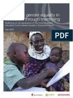 Promoting Gender Equality in Education Through Mentoring: Reflecting On The Experience of The Commonwealth Education Fund's Gender Equality in Education Project