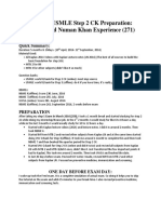 Muhammad Numan Khan USMLE Step 2 CK Experience