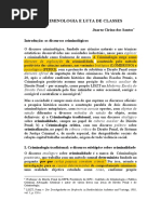 Criminologia e Luta de Classes