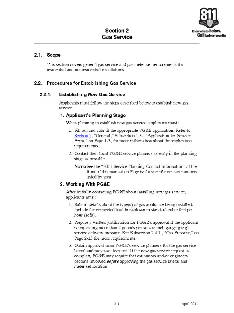 Gas Services PDF Pacific Gas And Electric Company Valve