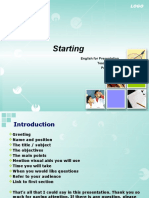 Starting: English For Presentation Teaching Unit Pusba USU