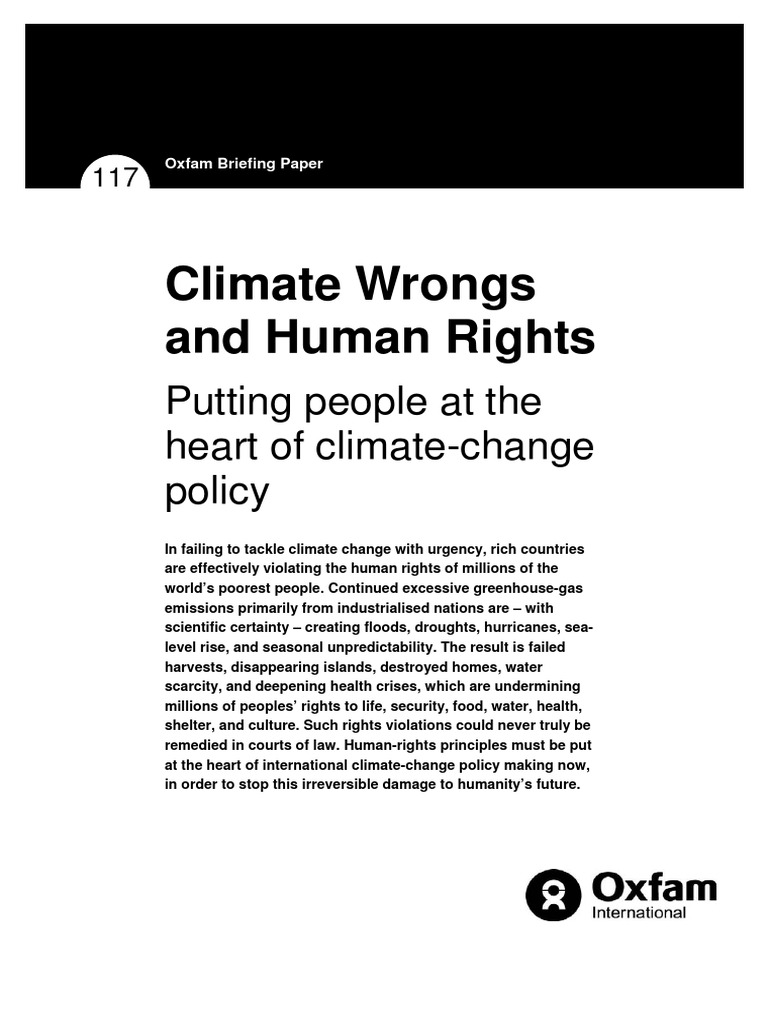 Climate Wrongs and Human Rights: Putting People at The Heart of Climate ...