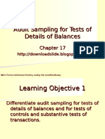 Audit Sampling For Tests of Details of Balances