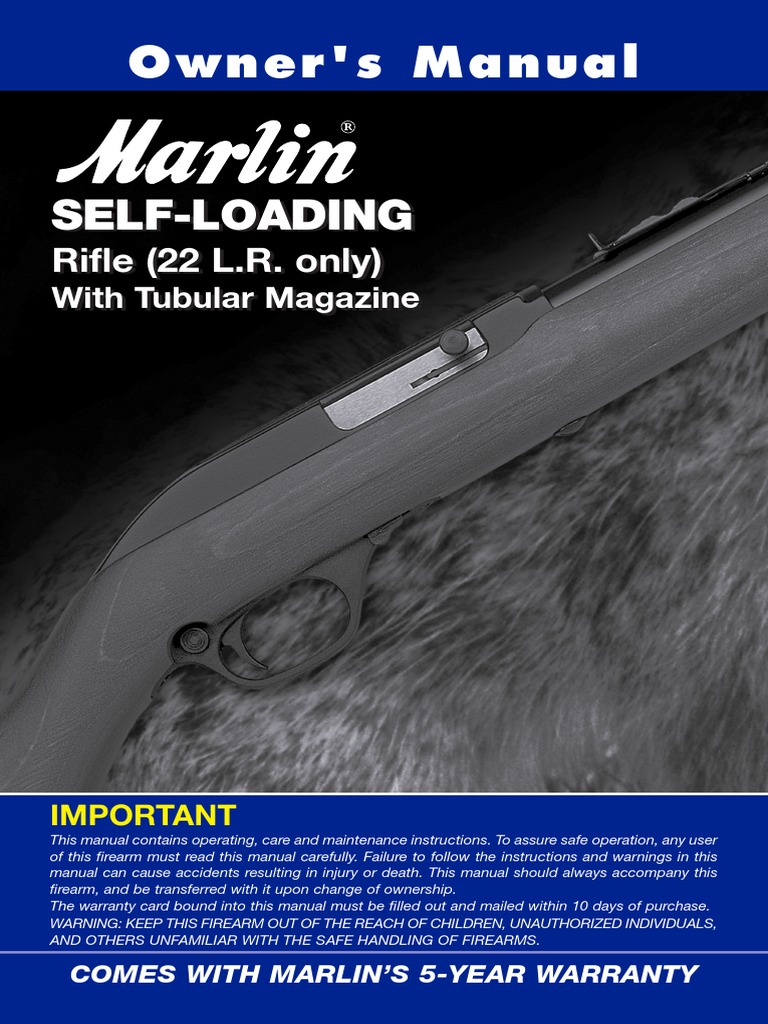 Marlin 60 Owners Manual Rifle Cartridge (Firearms) Free 30day