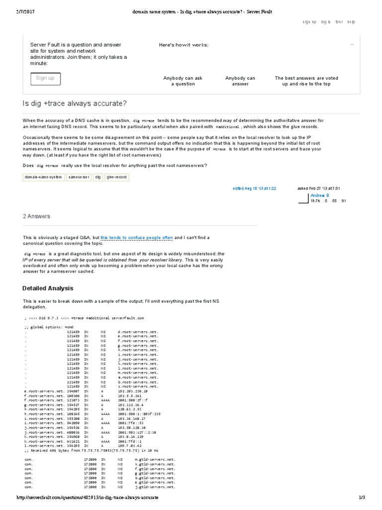 DNS Domain Name System Dig | PDF | Computer Law | Computer Networking
