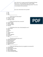 Questionnaire To Consumers