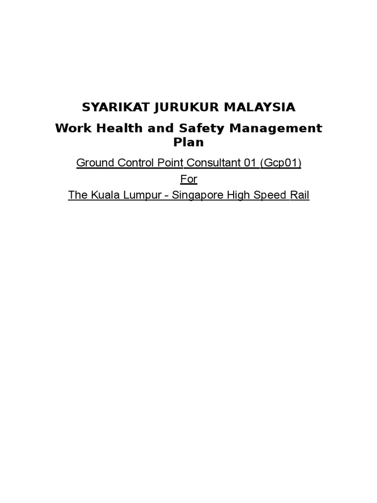WHS Management Plan Template | PDF | Traffic | Surveying