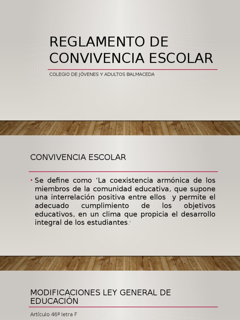 Reglamento de Convivencia Escolar | PDF | Regulación | Sicología