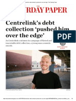 Centrelink’s Debt Collection ‘Pushed Him Over the Edge’ _ the Saturday Paper