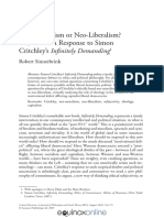 Neo-Anarchism or Neo-Liberalism? Yes, Please! A Response to Simon Critchley's Infinitely Demanding