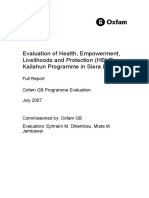 Evaluation of Health, Empowerment, Livelihoods and Protection (HELP) Kailahun Programme in Sierra Leone