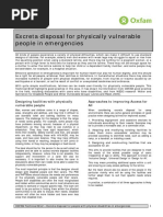 Excreta Disposal for Physically Vulnerable People in Emergencies