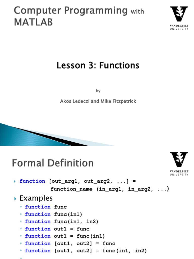 Introduction To Programming With Matlab Lesson-3 PDF | PDF
