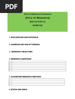 Terms of Reference For Research Template