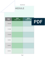Daily Schedule Template - Ods