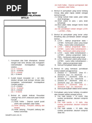 Soal Ujian Pre Test Btcls Sag Materi Bhd Post Test Kunci