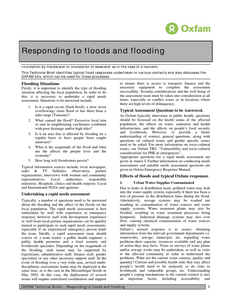 Responding To Floods and Flooding | PDF | Water Supply | Flood