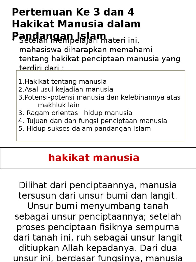 2 Pertemuan Ke 4 5 Manusia Dan Kehidupannya Pdf