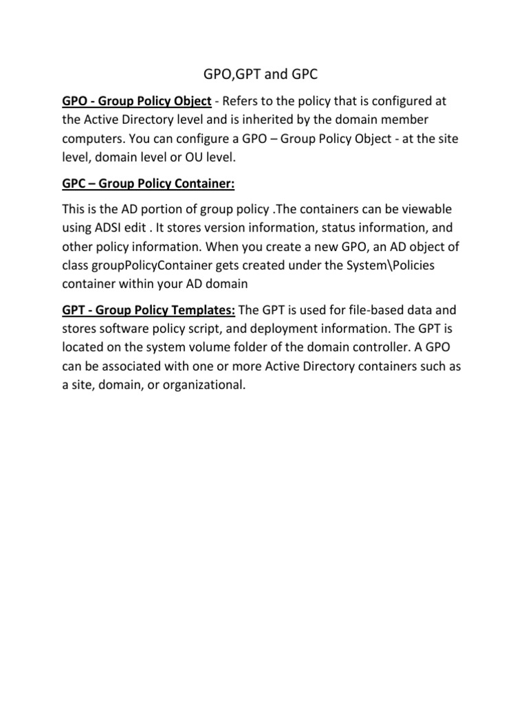 Understanding GPO, GPT, and GPC | PDF | Business
