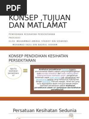 Konsep Dan Tujuan Pendidikan Kesihatan Persekitaran Pdf