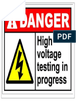 Danger Hv Testing in Progress