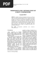 Thermodynamic Optimization of Screw Compressors