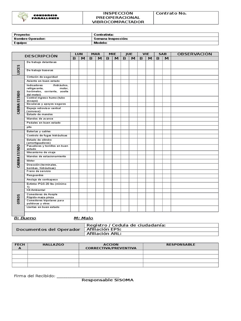 Checklist formato pdf