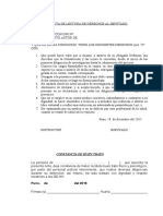 Acta de lectura de derechos al imputado