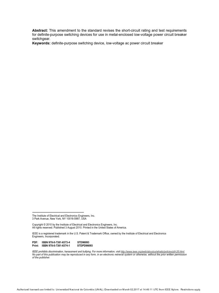 For DefinitePurpose Switching Devices For Use in MetalEnclosed Low