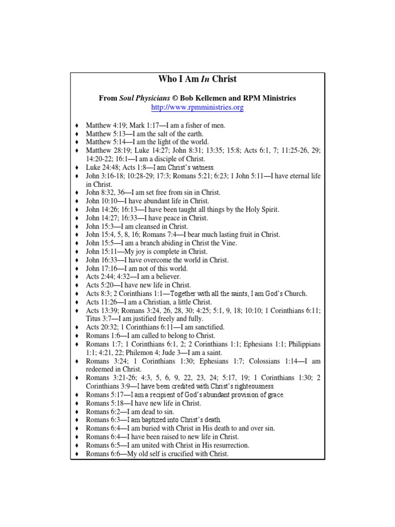Who I Am in Christ Resource | PDF | Gospel Of John | Epistle To The ...