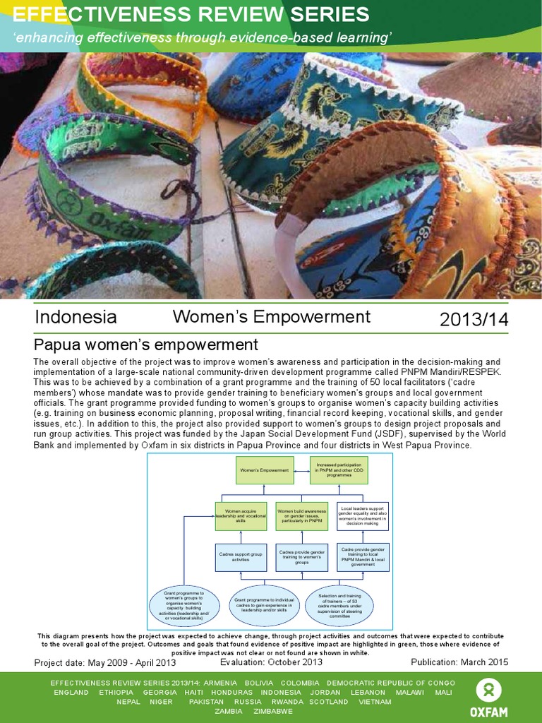 Women S Empowerment In Indonesia Evaluation Of Papua Women S
