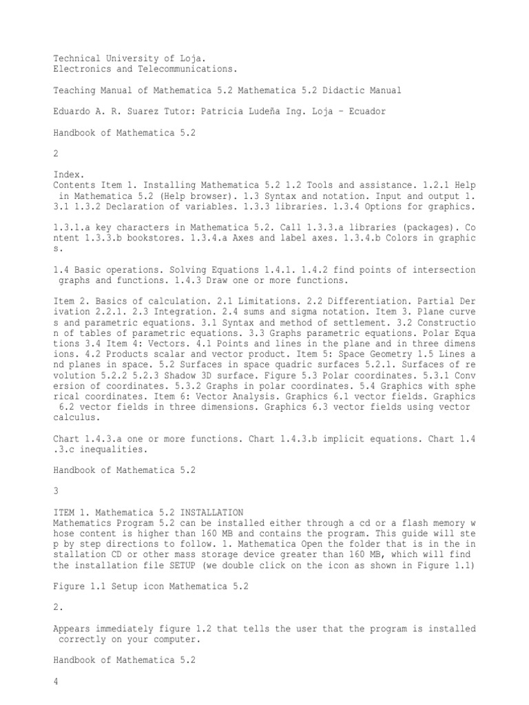 Mathematica 5.2 Teaching Manual | PDF | Integral | Trigonometric Functions