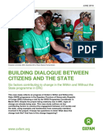Building Dialogue Between Citizens and The State: Six Factors Contributing To Change in The Within and Without The State Programme in DRC