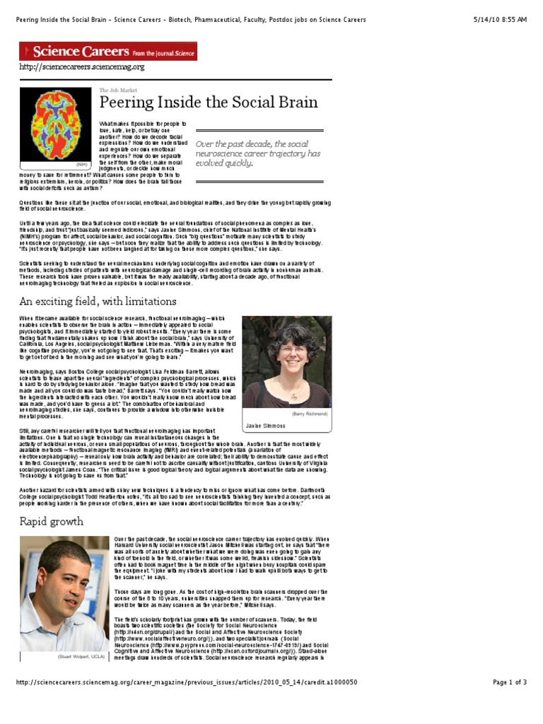 Social Neuroscience Career Growth Insights | PDF | Neuroscience ...