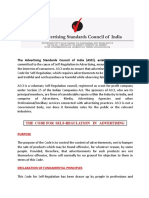 Advertising Standards Council of India self-regulation code